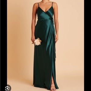 BIRDY GREY Cindy Satin Emerald Dress
